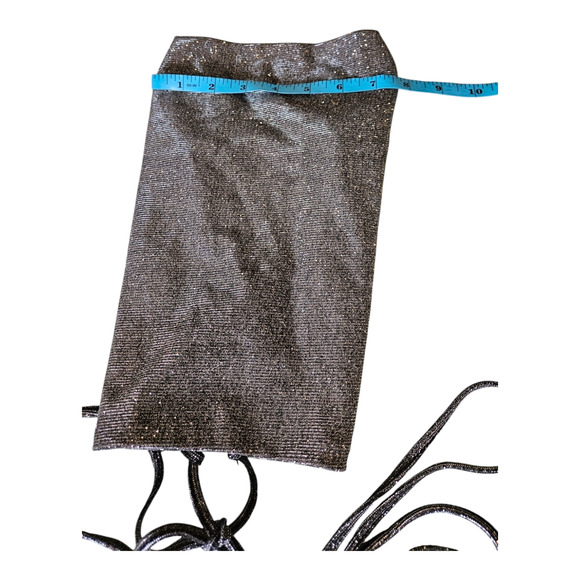 Shein XS Silver Sparkle Sleeveless Tie Closure Tank Top - Picture 6 of 7